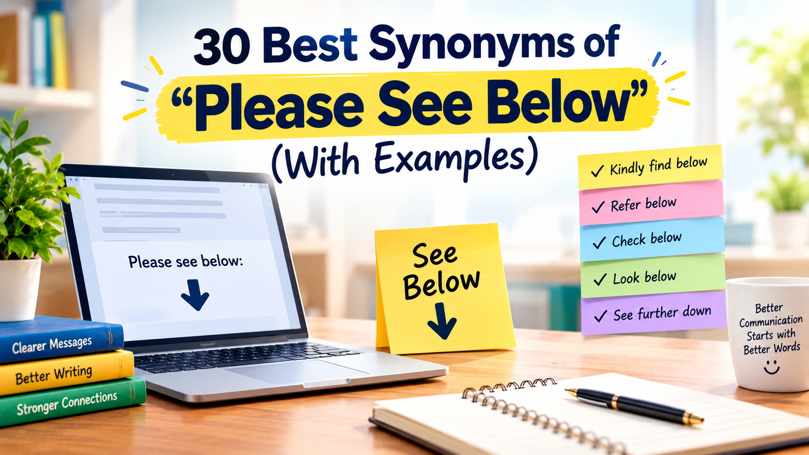 Best Synonyms of “Please See Below”