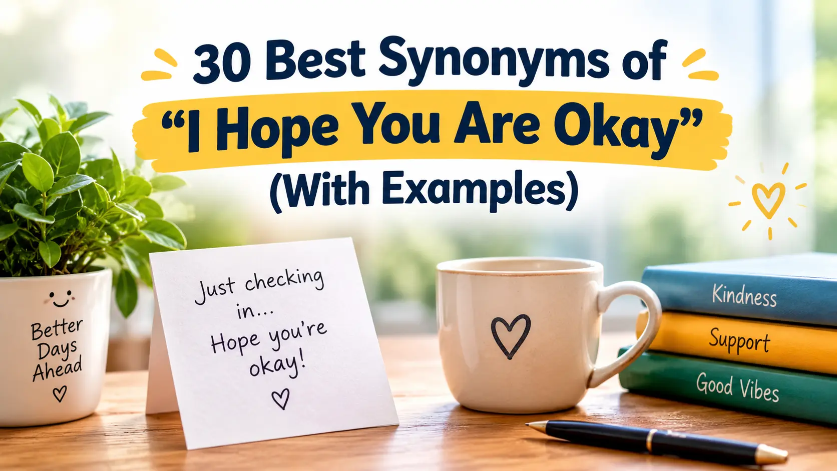 Best Synonyms of I Hope You Are Okay
