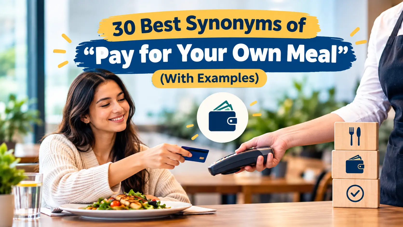 Best Synonyms of Pay for Your Own Meal