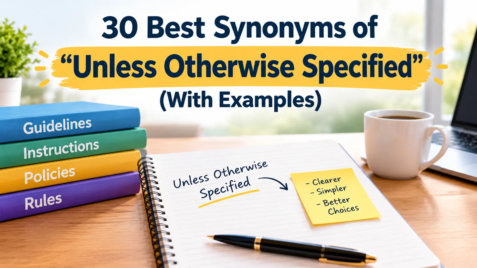 Best Synonyms of Unless Otherwise Specified