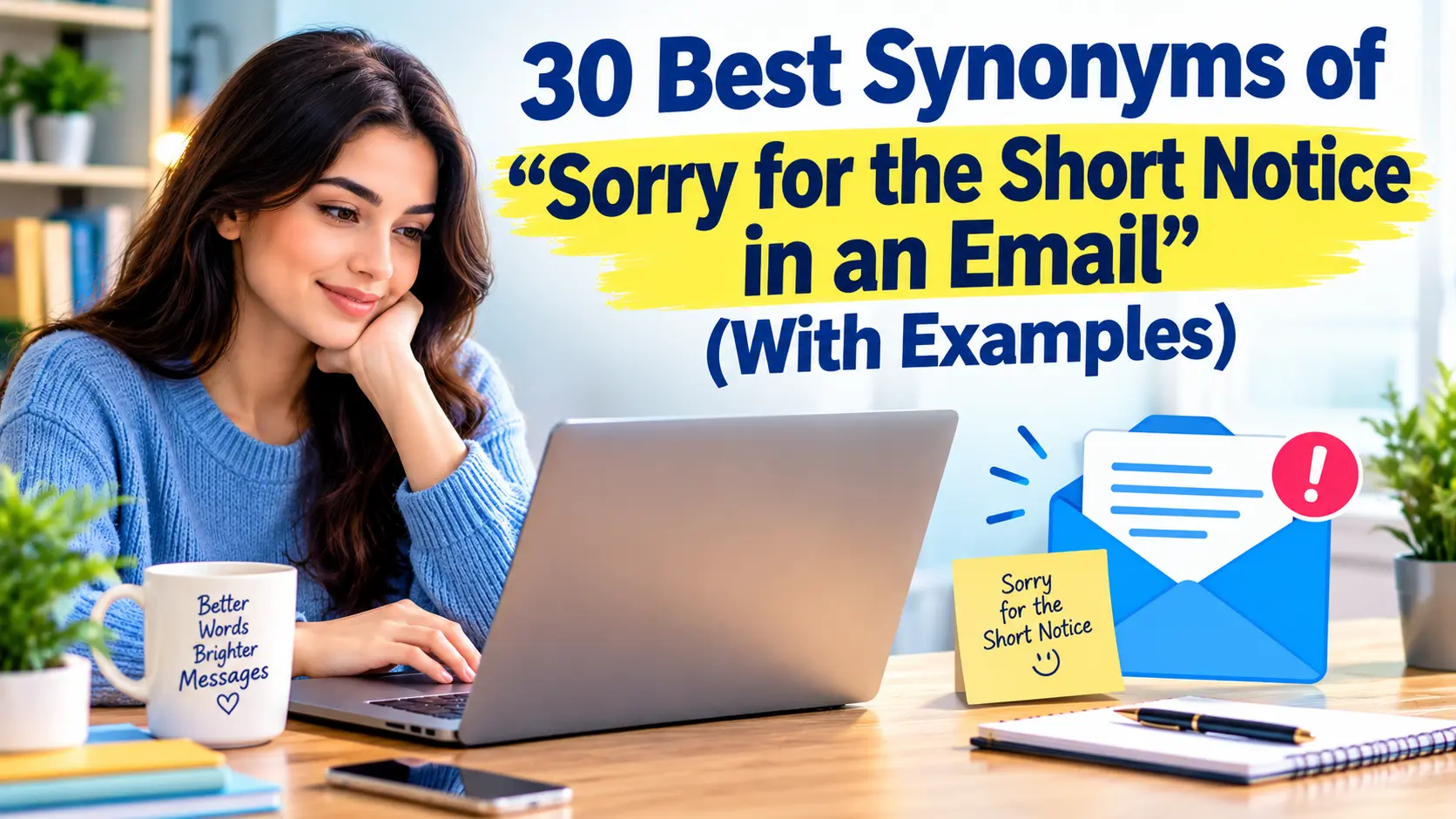 Best Synonyms of Sorry for the Short Notice in an Email