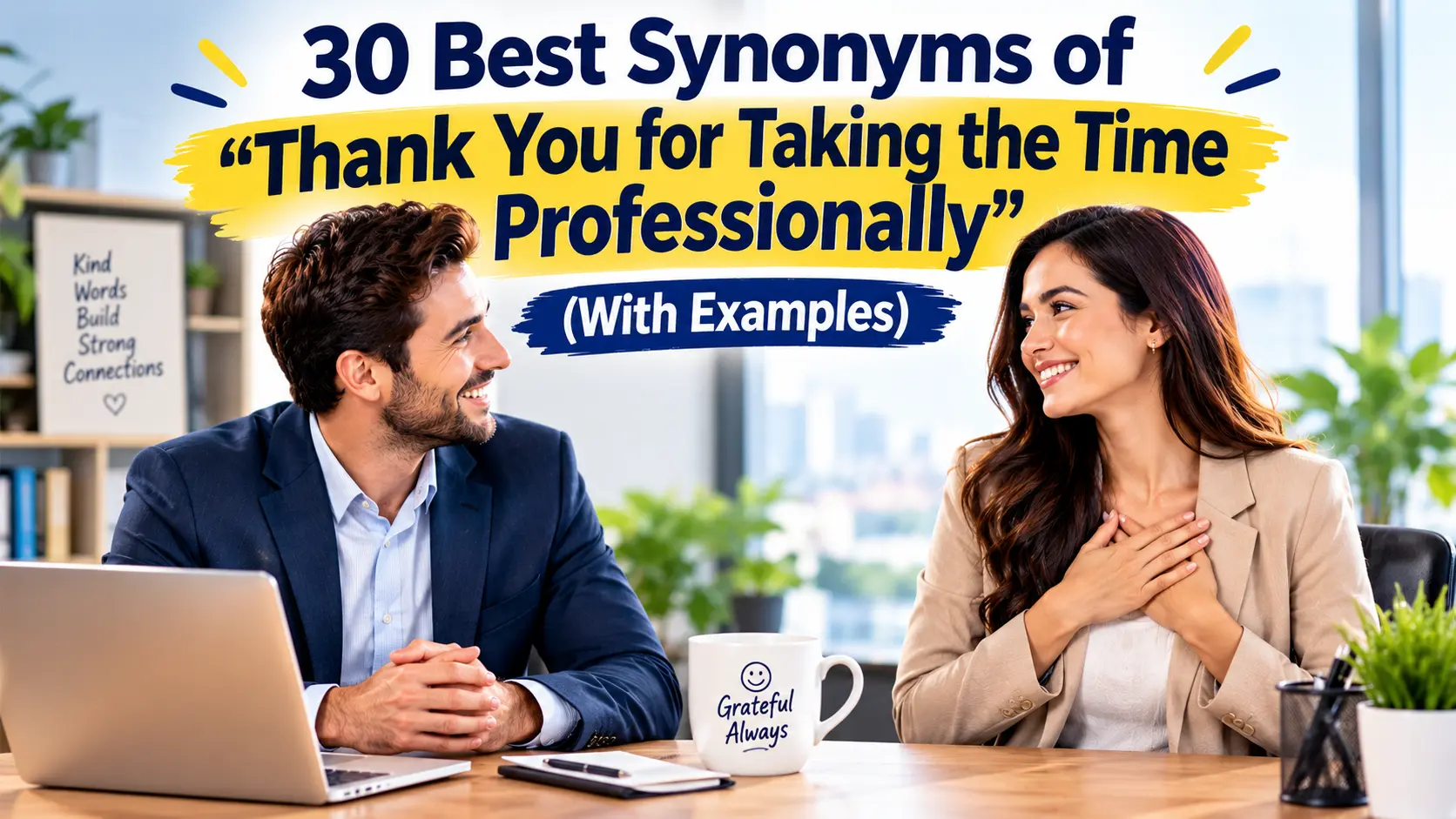 Best Synonyms of Thank You for Taking the Time Professionally